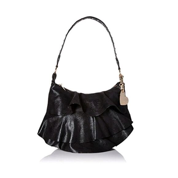 BETSEY JOHNSON JUST FOR THE FRILL OF IT Boho BLACK Vitage